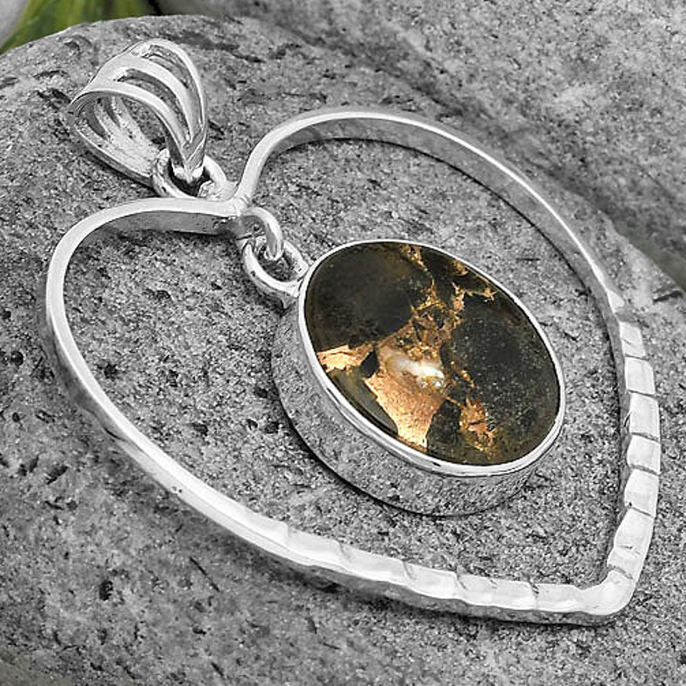 Heart - Natural Copper Abalone Shell Pendant P-1103 SDP135833-2