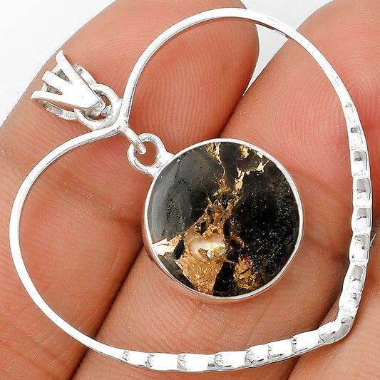 Heart - Natural Copper Abalone Shell Pendant P-1103 SDP135833-0
