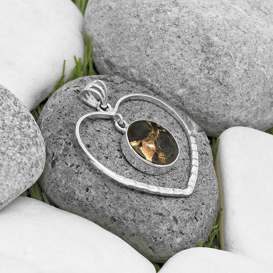 Heart - Natural Copper Abalone Shell Pendant P-1103 SDP135833-1